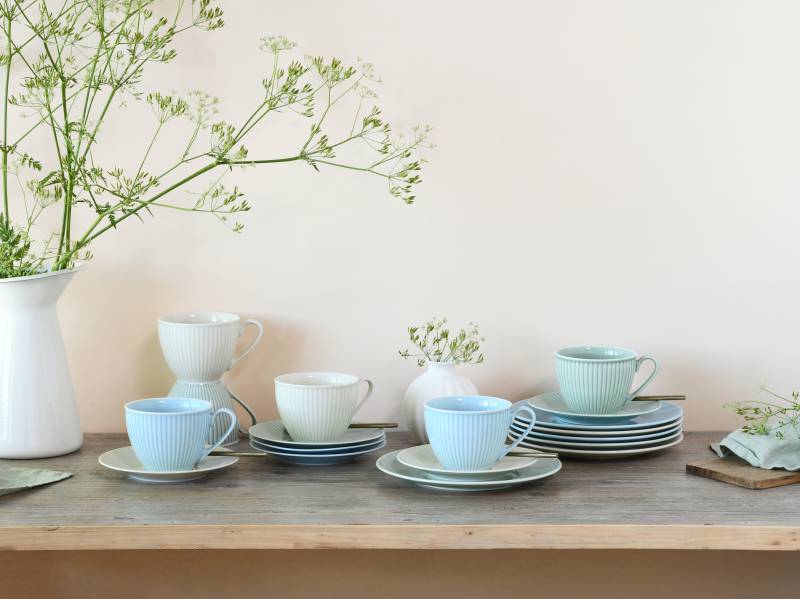 home24 Kaffeeservice Valencia 18-teilig 42 x 25 x 21cm Multicolor/Multicolor von home24