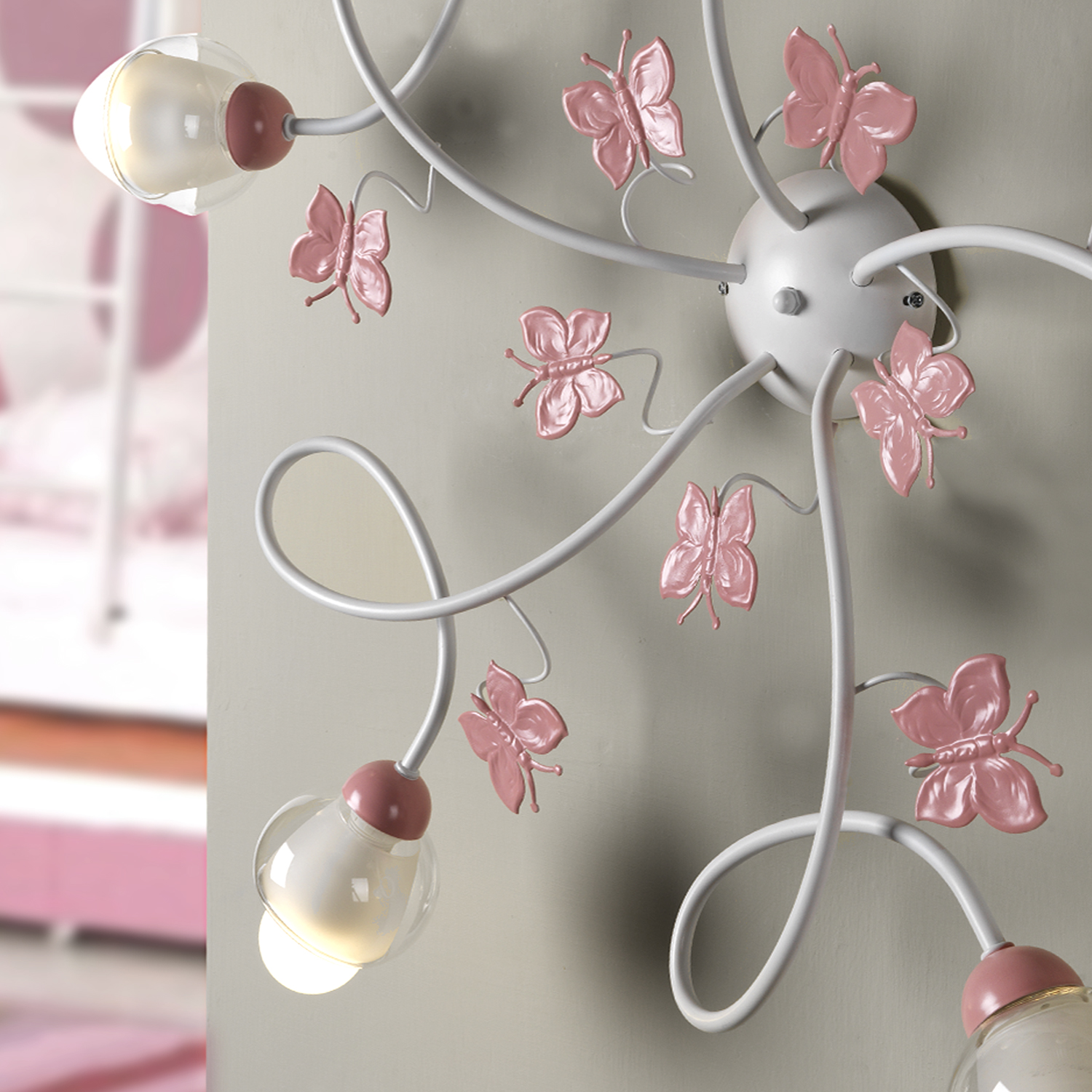 home24 Kinderzimmerleuchte Butterfly Typ D Pink/Weiß Glasart: Klarglas Material: Glas, Metall Metallart: Eisen Oberfläche Metall: Gebürstet 80 x 20 x home24 Kinderzimmerleuchte Butterfly Typ D Pink/Weiß Glasart: Klarglas Material: Glas, Metall Metallart: Eisen Oberfläche Metall: Gebürstet 80 x 20 x von home24