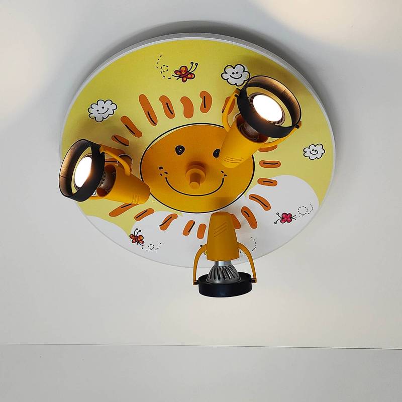 home24 Kinderzimmerleuchte Sunny Gelb Kunststoffart: Polycarbonat Material: Holzwerkstoff, Kunststoff Oberfläche Holz: Lackiert 35 x 15 x 35cm von home24