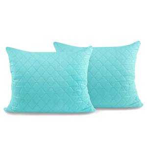 home24 Kissenbezug Daxel 2er-Set Türkis/Aqua 50 x 60cm Microfaser von home24