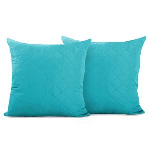 home24 Kissenbezug Daxel 2er-Set Türkis/Türkis 40 x 40cm Microfaser von home24