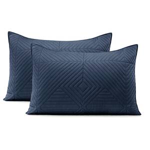 home24 Kissenbezug Lofta 2er-Set Blau/Violett/Multicolor 70 x 50cm 100% Polyester von home24