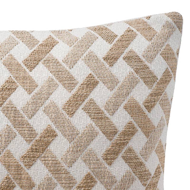 home24 Kissenhülle Dacapo Braun/Taupe 50 x 50cm Mischgewebe von home24