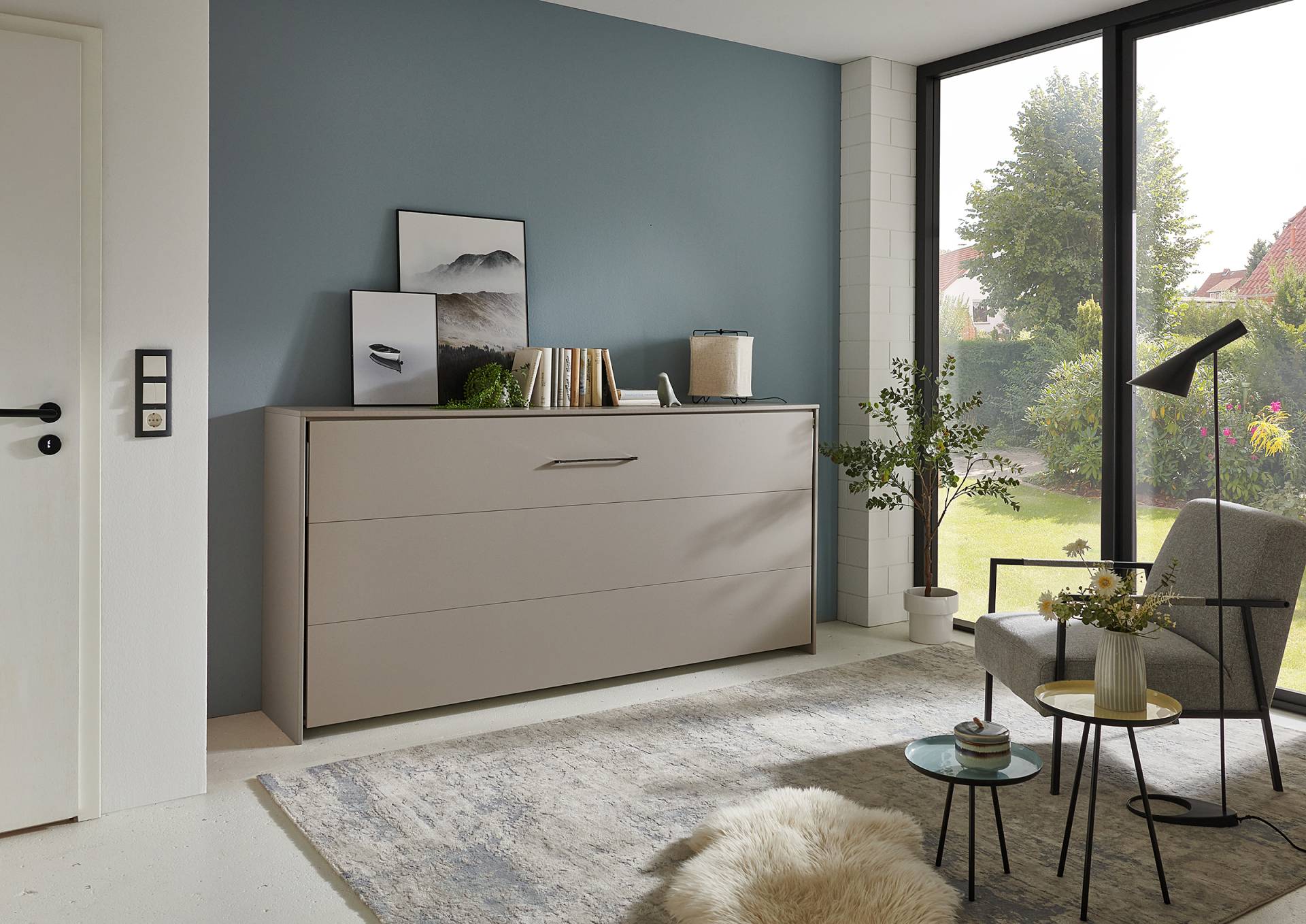 home24 Klappbett - quer 90 x 200cm Spanplatte, foliert Grau/Beige/Saharagrau home24 Klappbett - quer 90 x 200cm Spanplatte, foliert Grau/Beige/Saharagrau von home24