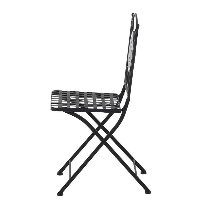 home24 Klappstuhl Como Material: Metall, Stein Metallart: Stahl Oberfläche Metall: Pulverbeschichtet Steinart: Mosaik Multicolor/Grau 39 x 89 x 50cm von home24