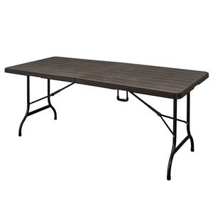 home24 Klapptisch Tabora Tischplatte: Vinyl Gestell: Stahl, pulverbeschichtet 180 x 80 cm Braun von home24