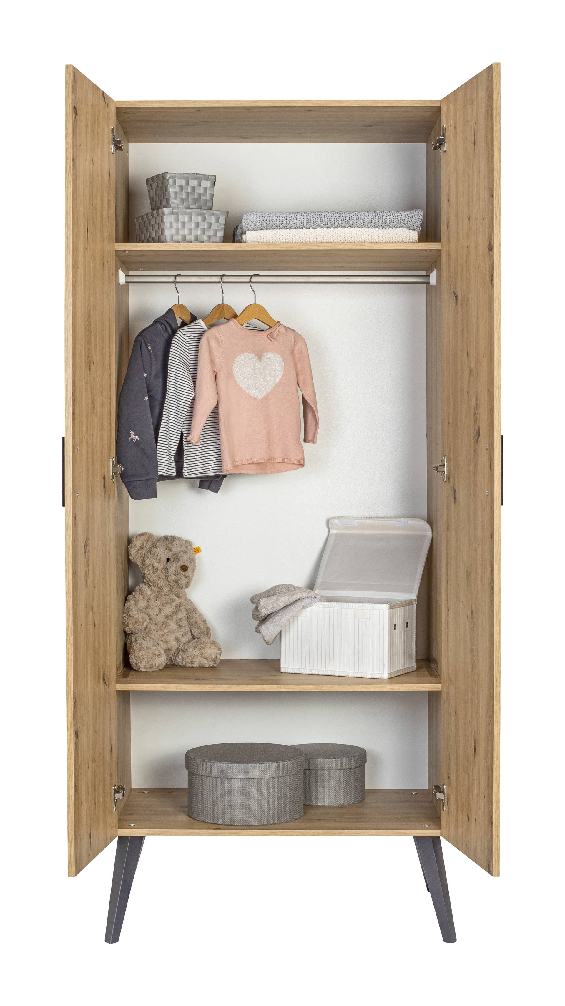 home24 Kleiderschrank Morris 80cm Schwarz/Braun home24 Kleiderschrank Morris 80cm Schwarz/Braun von home24
