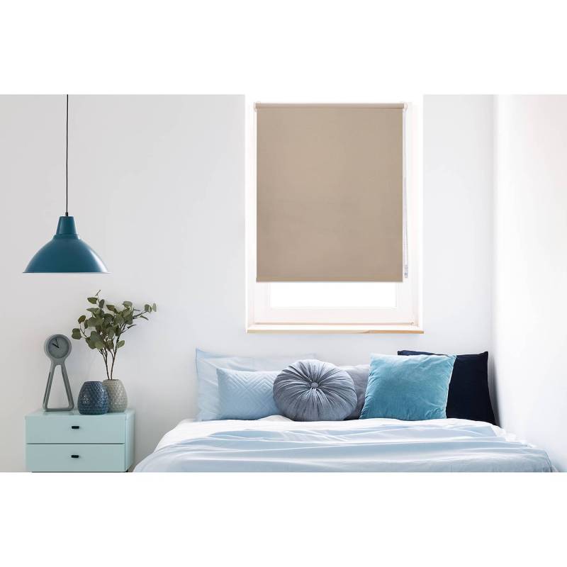 home24 Klemmfix Thermo-Rollo Win Verdunkelnd 100 x 160cm Beige/Beige von home24