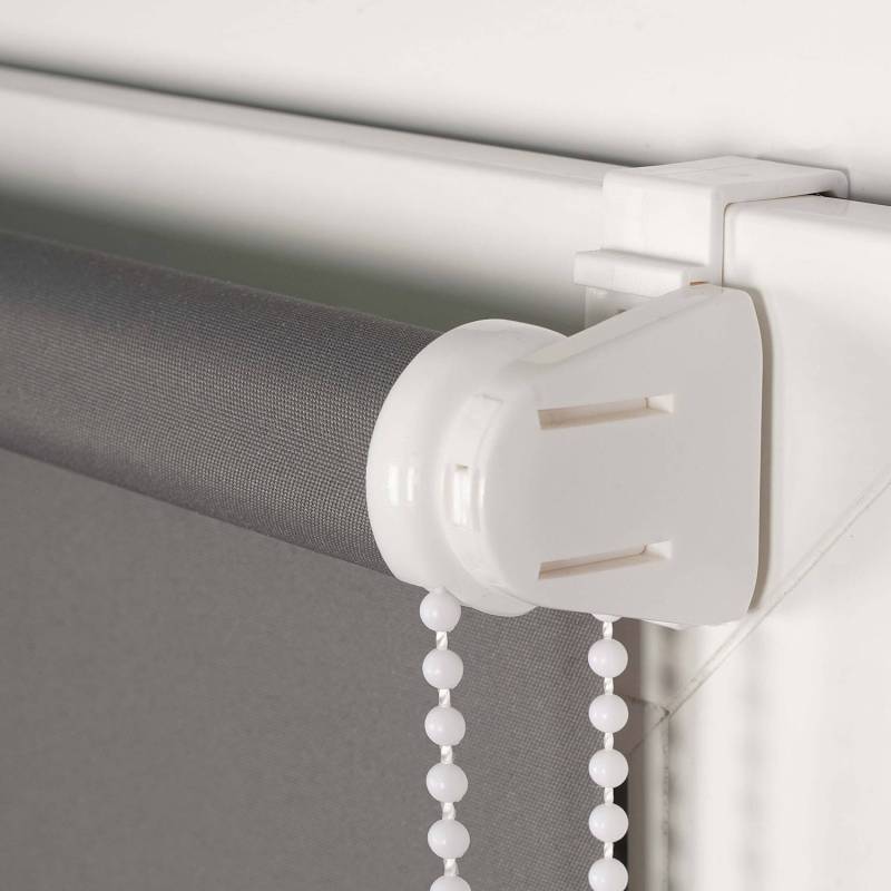home24 Klemmfix Thermo-Rollo Win Verdunkelnd 65 x 160cm Grau/Grau von home24