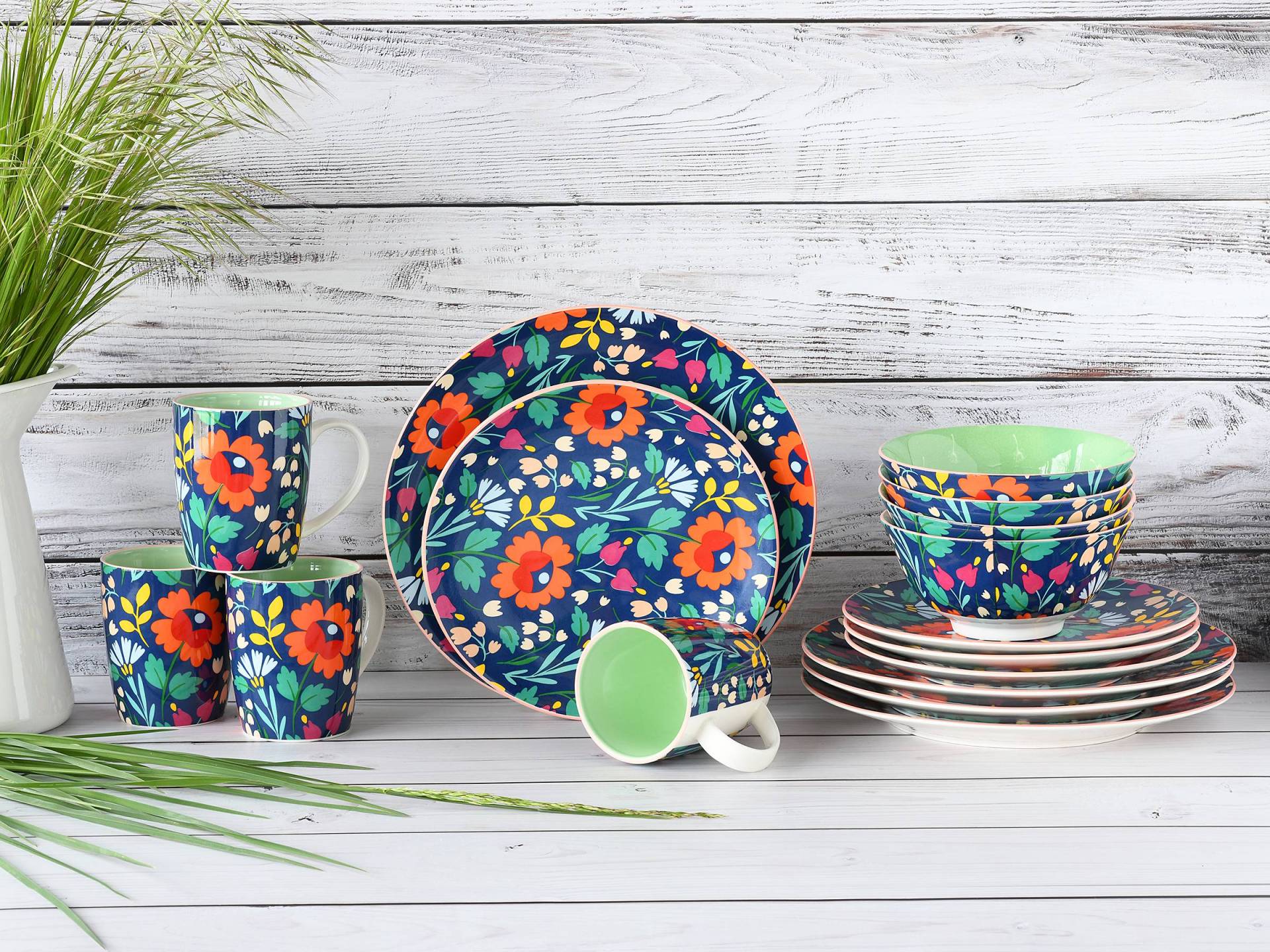 home24 Kombiservice Folklore 16-teilig 32 x 36 x 35cm Multicolor/Blau home24 Kombiservice Folklore 16-teilig 32 x 36 x 35cm Multicolor/Blau von home24