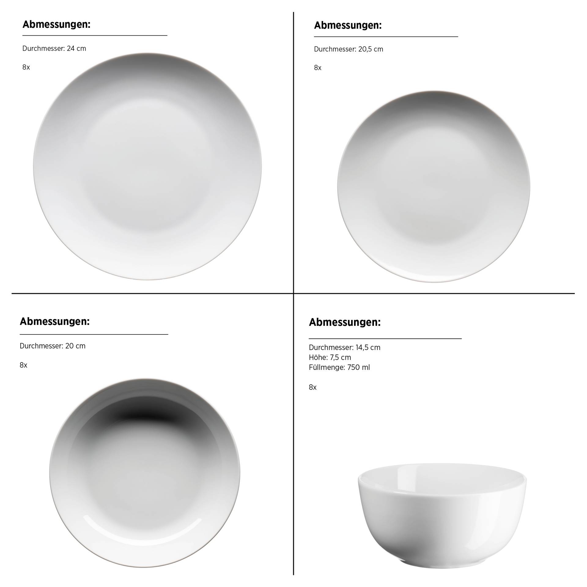 home24 Kombiservice Iriti 68-teilig 39 x 35 x 56cm Weiß/Weiß home24 Kombiservice Iriti 68-teilig 39 x 35 x 56cm Weiß/Weiß von home24