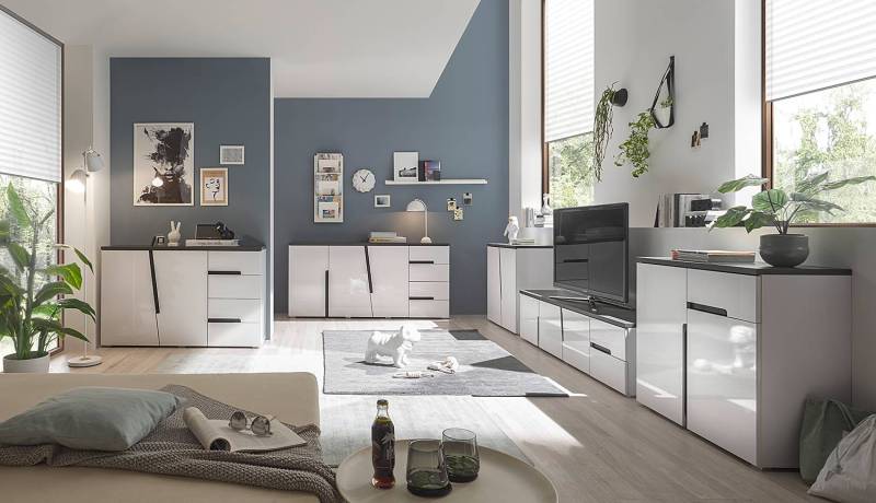 home24 Kommode 1 Schublade 88 x 83 x 38cm Weiß von home24