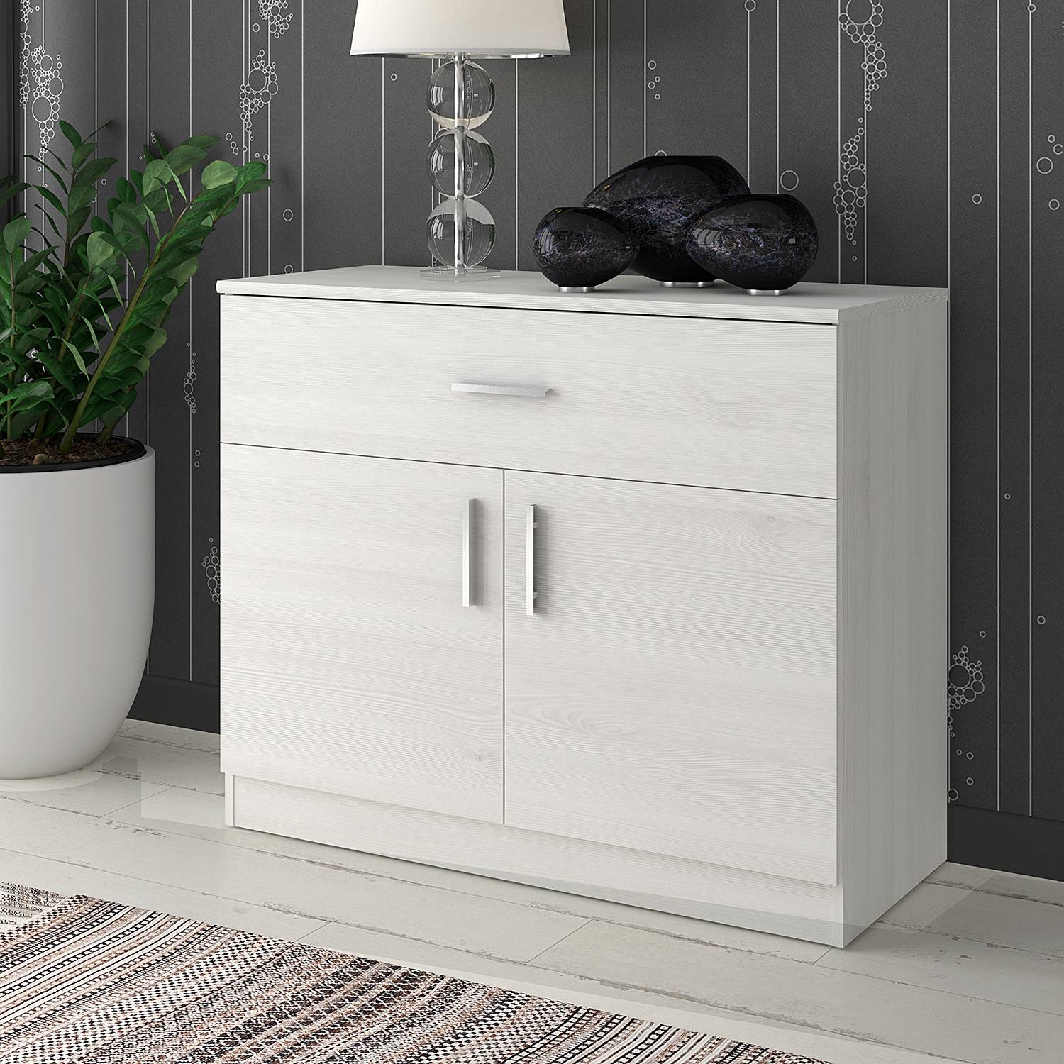 home24 Kommode 100 x 83 x 42cm Weiß/Eiche Weiß Dekor home24 Kommode 100 x 83 x 42cm Weiß/Eiche Weiß Dekor von home24