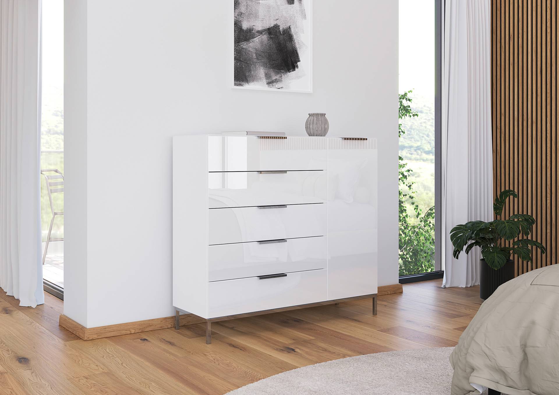 home24 Kommode Glas mit Gestell & 1 Tür B 120 x 110 x 42cm Weiß home24 Kommode Glas mit Gestell & 1 Tür B 120 x 110 x 42cm Weiß von home24