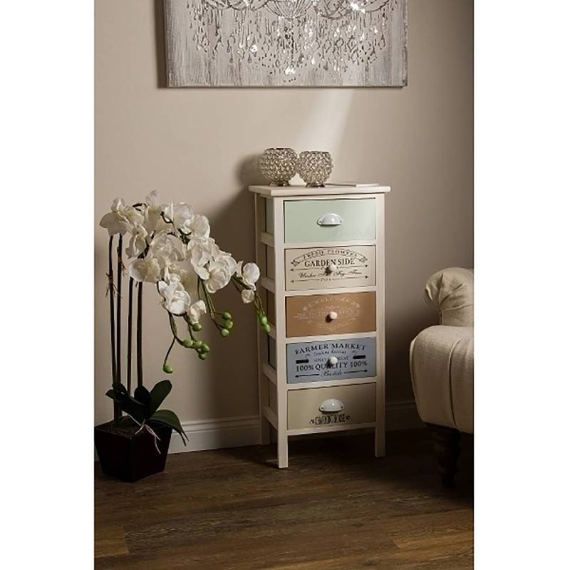 home24 Kommode Le Merlan 86cm Weiß/Multicolor von home24
