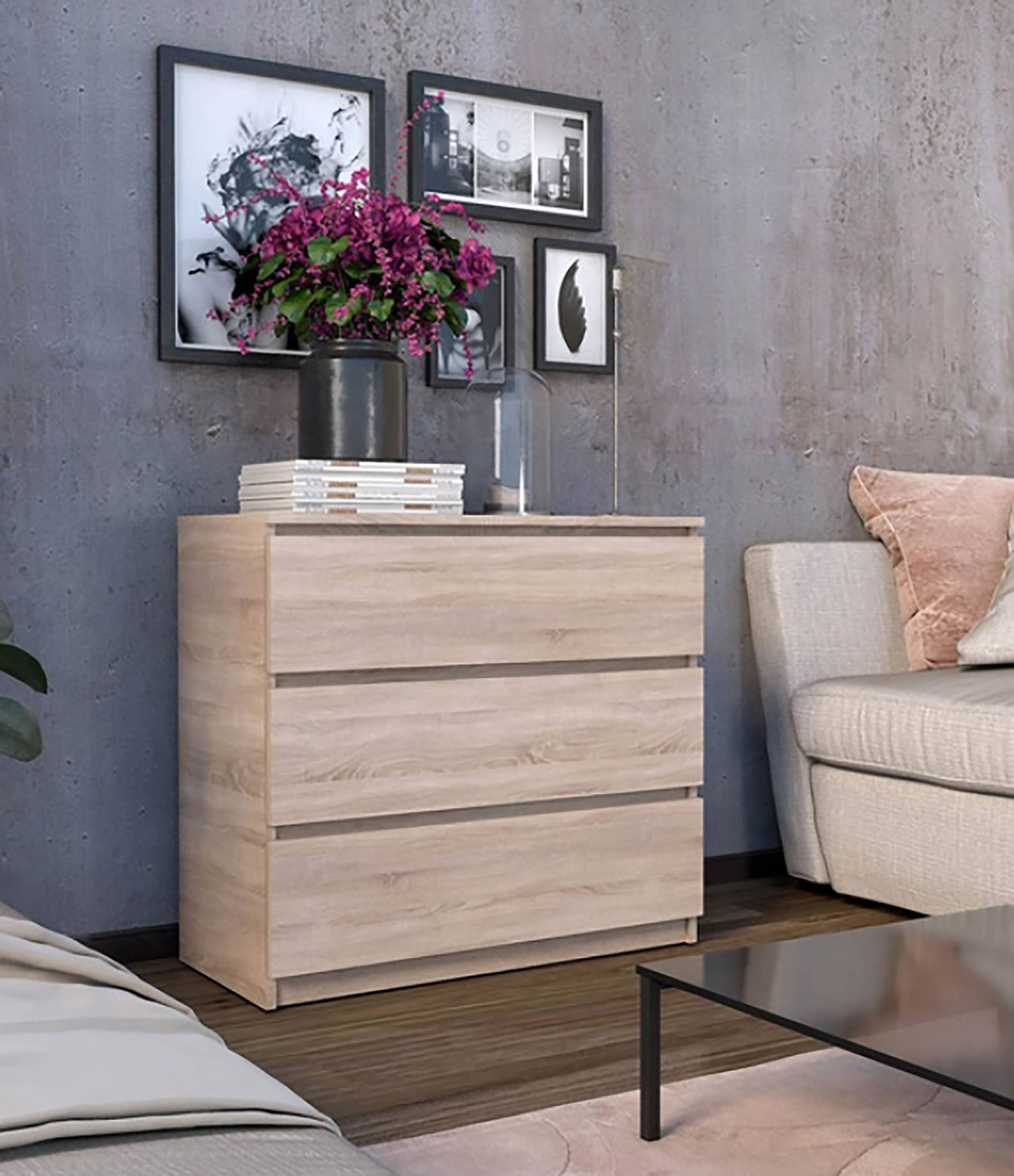 home24 Kommode Lopatky 3 Schubladen 60 x 80 x 40cm Holz/Braun/Eiche Sonoma Dekor home24 Kommode Lopatky 3 Schubladen 60 x 80 x 40cm Holz/Braun/Eiche Sonoma Dekor von home24