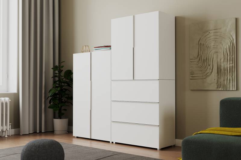 home24 Kommode Orsa mit Türen 76 x 84 x 38cm Weiß von home24