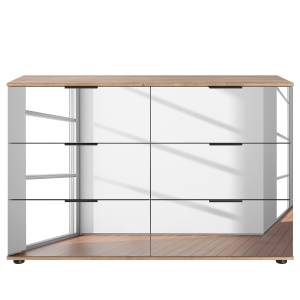 home24 Kommode Saigon - Spiegel 130 x 83 x 41cm Braun/Plankeneiche Dekor Schwarz home24 Kommode Saigon - Spiegel 130 x 83 x 41cm Braun/Plankeneiche Dekor Schwarz von home24