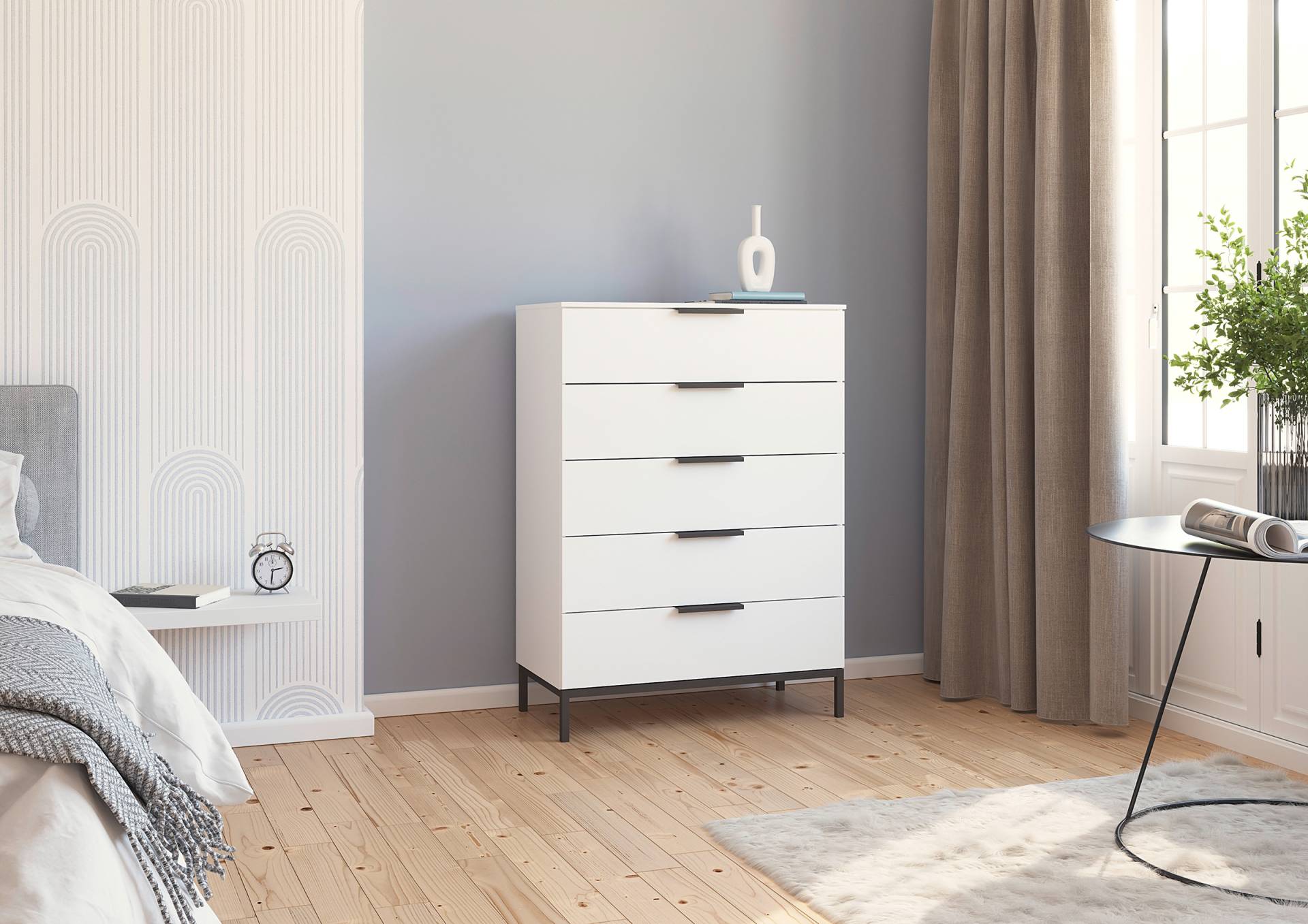 home24 Kommode mit Gestell 80cm Weiß/Alpinweiß/Grau home24 Kommode mit Gestell 80cm Weiß/Alpinweiß/Grau von home24