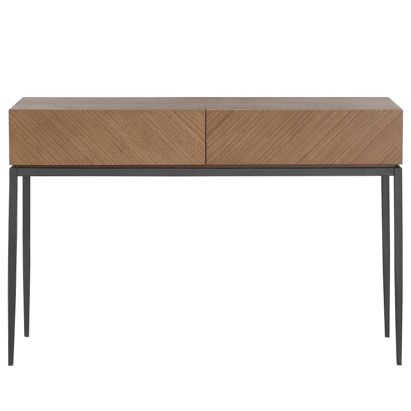 home24 Konsolentisch 120 x 80 x 40cm Holz/Braun/Pappel Dunkel von home24