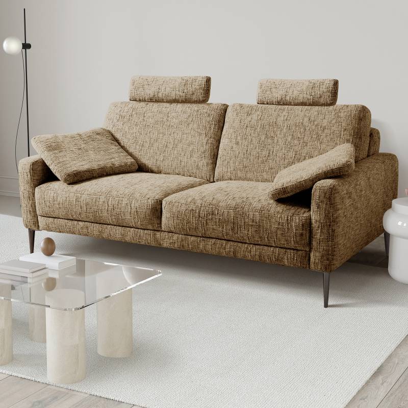 home24 Kopfstütze Braun Strukturstoff Trinu 52 x 14 x 14cm Modern von home24