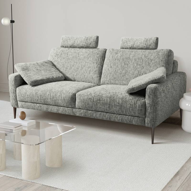 home24 Kopfstütze Grau Strukturstoff Trinu 52 x 14 x 14cm Modern von home24