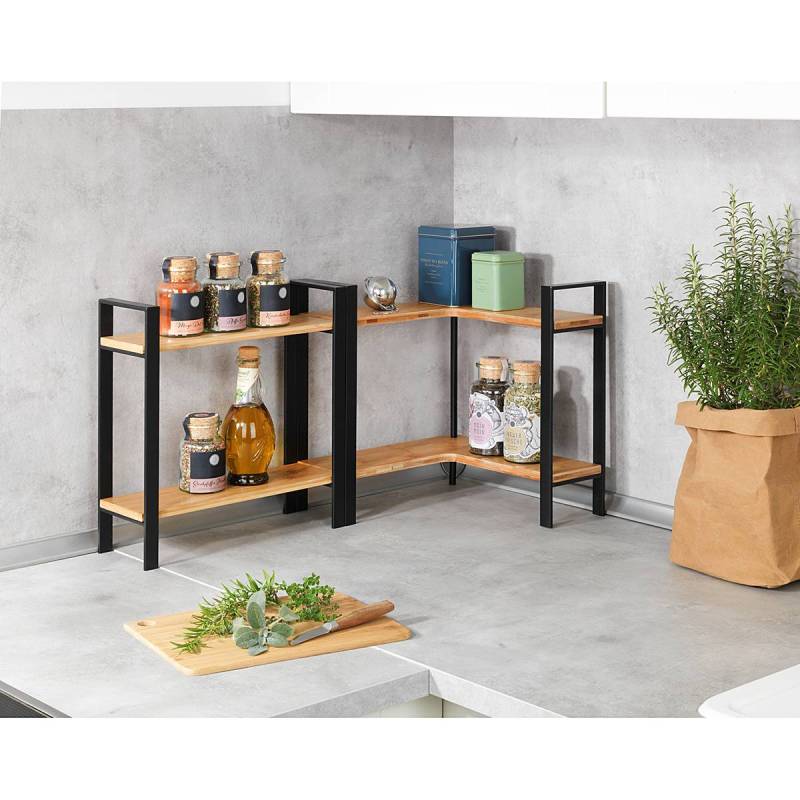 home24 Küchenregal für Arbeitsplatte Lou 32 x 33 x 11cm Schwarz von home24