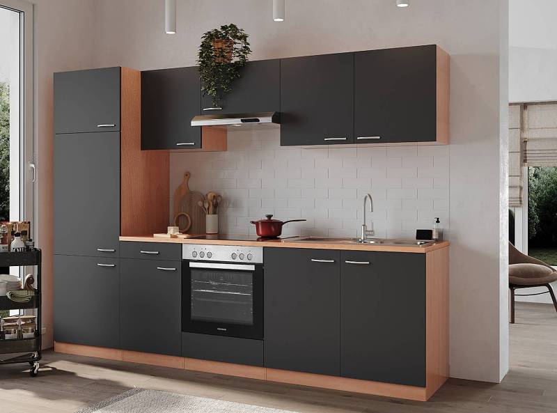 home24 Küchenzeile Gerda 270cm Braun/Grau/Grau/Buche Glaskeramik home24 Küchenzeile Gerda 270cm Braun/Grau/Grau/Buche Glaskeramik von home24