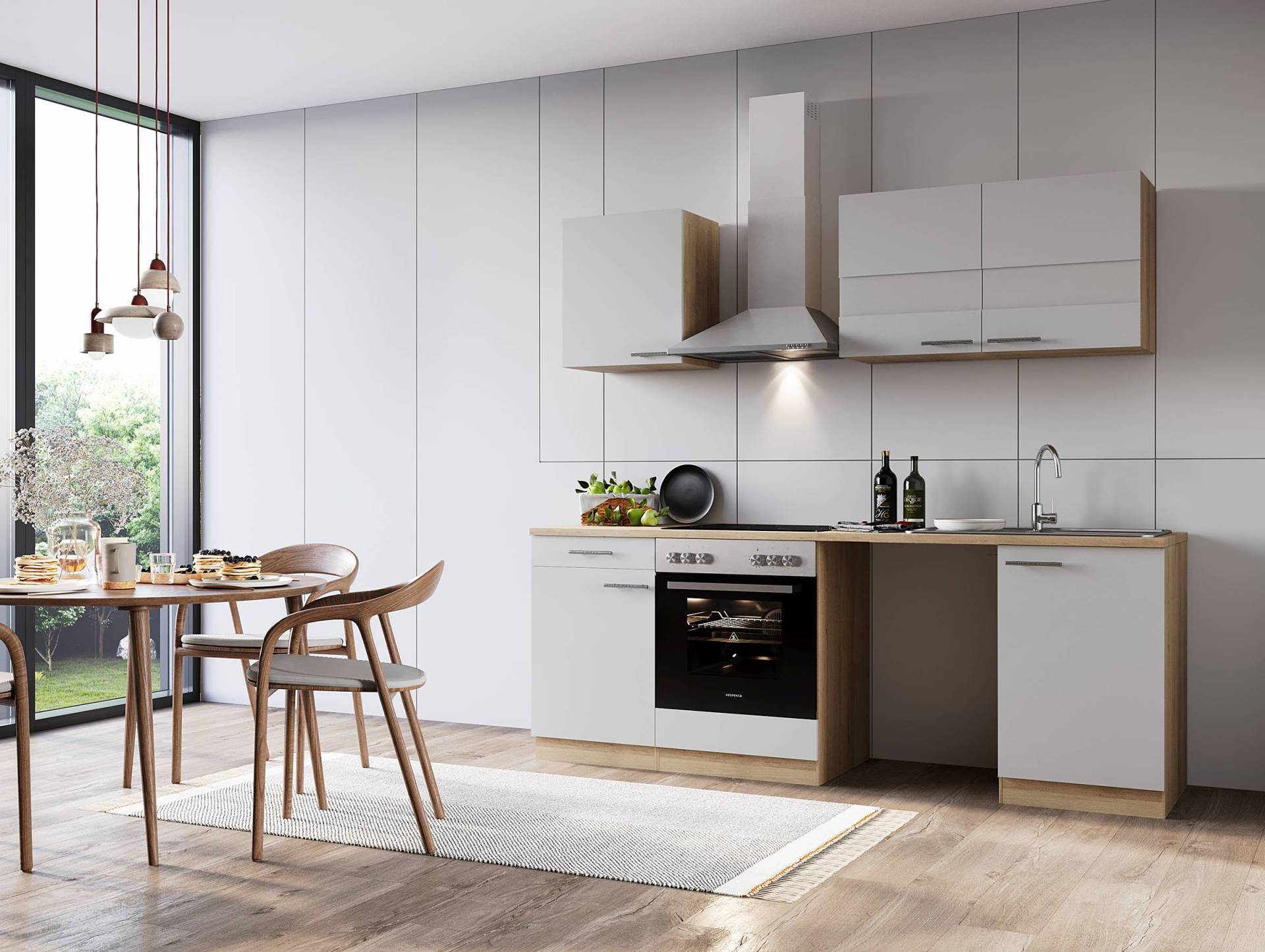 home24 Küchenzeile Merle I 220cm Weiß/Weiß von home24