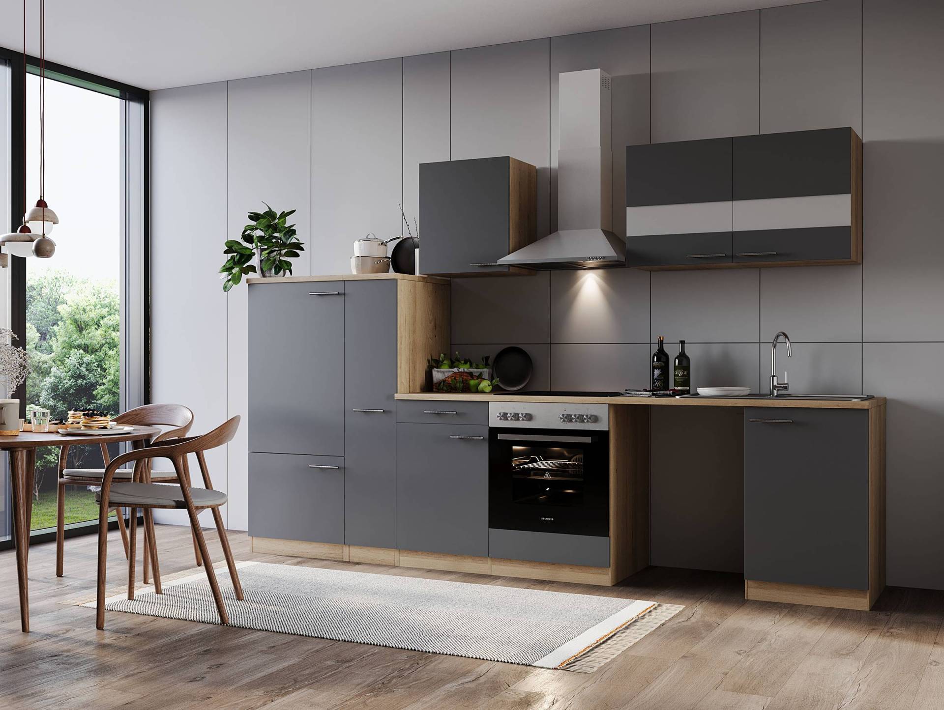 home24 Küchenzeile Merle I 310cm Grau/Grau von home24