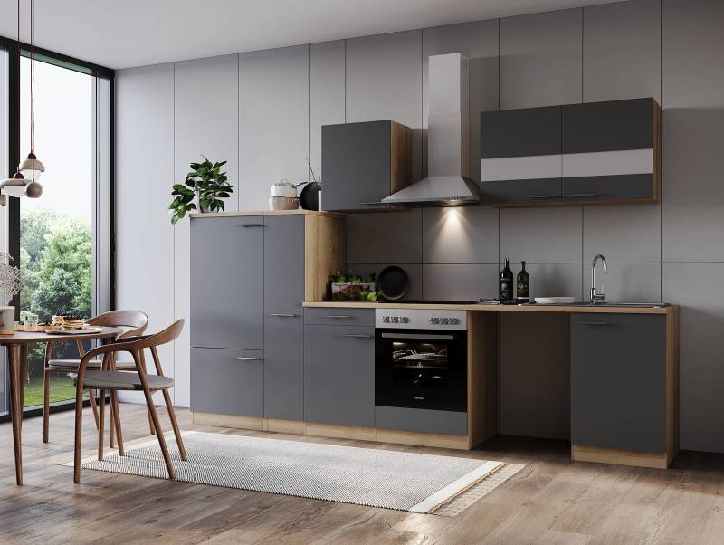 home24 Küchenzeile Merle I 310cm Grau/Grau von home24