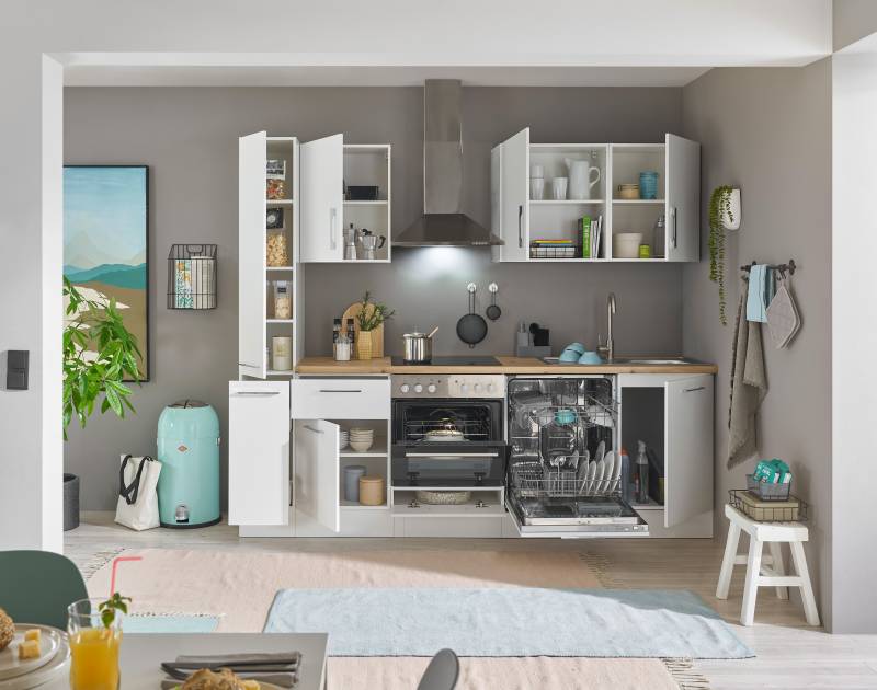 home24 Küchenzeile Variante C 250cm Weiß/Matt Weiß Glaskeramik mit Elektrogeräten home24 Küchenzeile Variante C 250cm Weiß/Matt Weiß Glaskeramik mit Elektrogeräten von home24