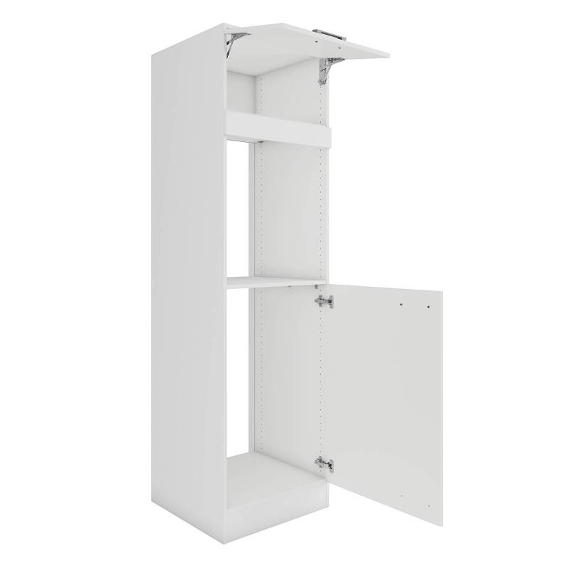 home24 Kühl-/Ofenumbauschrank 60 x 207 x 60cm Weiß/Weiß von home24