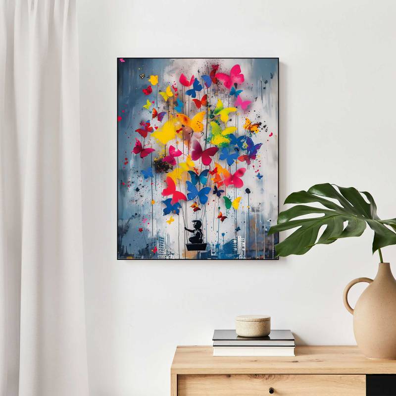 home24 Kunstdruck Butterfly Balloon MDF - Mitteldichte Holfaserplatte Multicolor/Multicolor 40 x 50 x 3cm home24 Kunstdruck Butterfly Balloon MDF - Mitteldichte Holfaserplatte Multicolor/Multicolor 40 x 50 x 3cm von home24