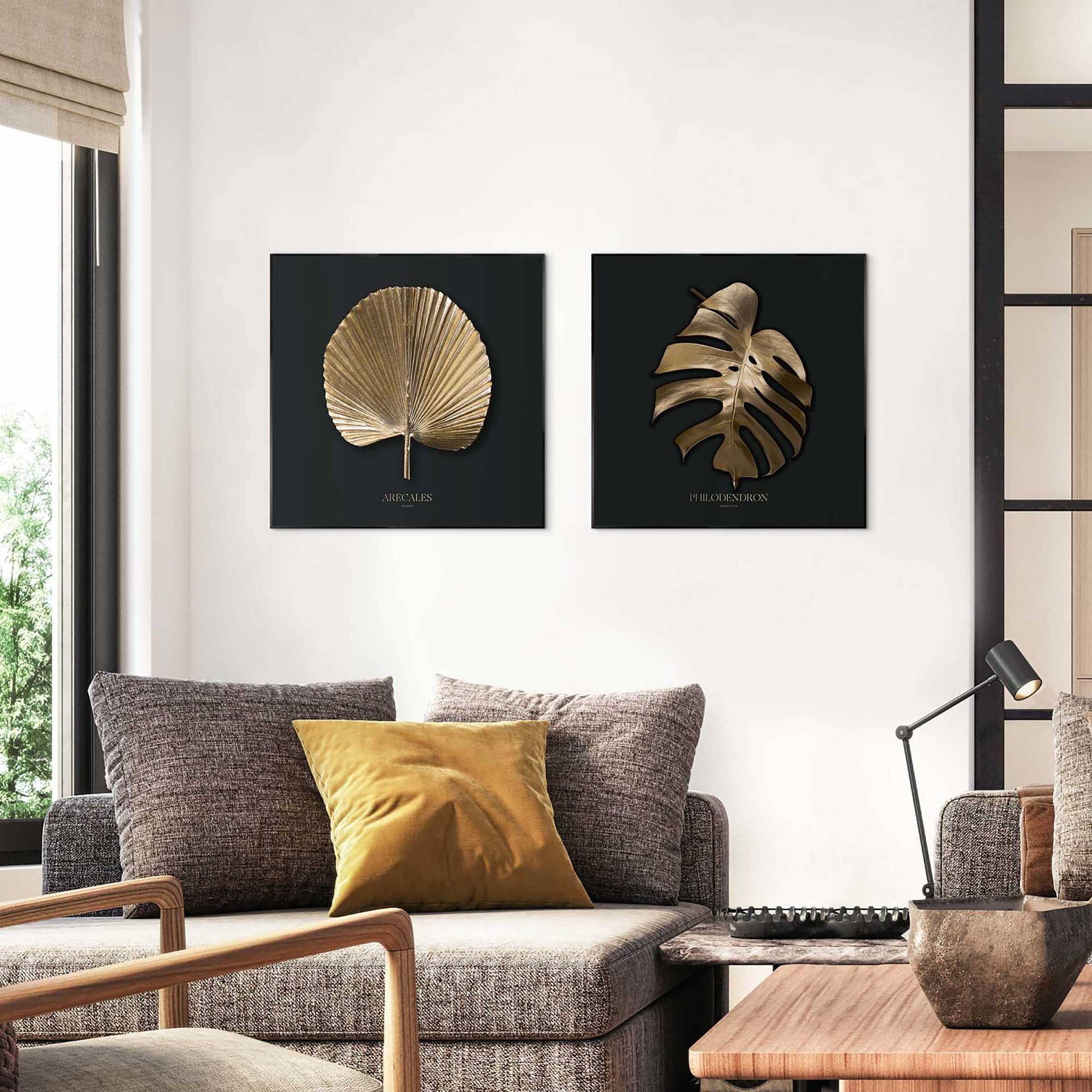 home24 Kunstdruck Gold 2er-Set MDF - Mitteldichte Holfaserplatte Gold/Schwarz/Gold 50 x 50 x 1cm home24 Kunstdruck Gold 2er-Set MDF - Mitteldichte Holfaserplatte Gold/Schwarz/Gold 50 x 50 x 1cm von home24