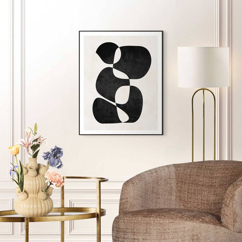 home24 Kunstdruck Imagination MDF - Mitteldichte Holfaserplatte Schwarz/Schwarz/Weiß 40 x 50 x 1cm von home24