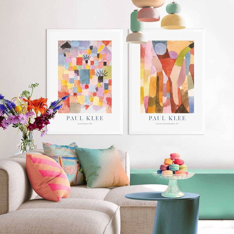 home24 Kunstdruck-Set Paul Colour 2-teilig Gerahmtes Holzbild, beschichtet Multicolor/Multicolor von home24