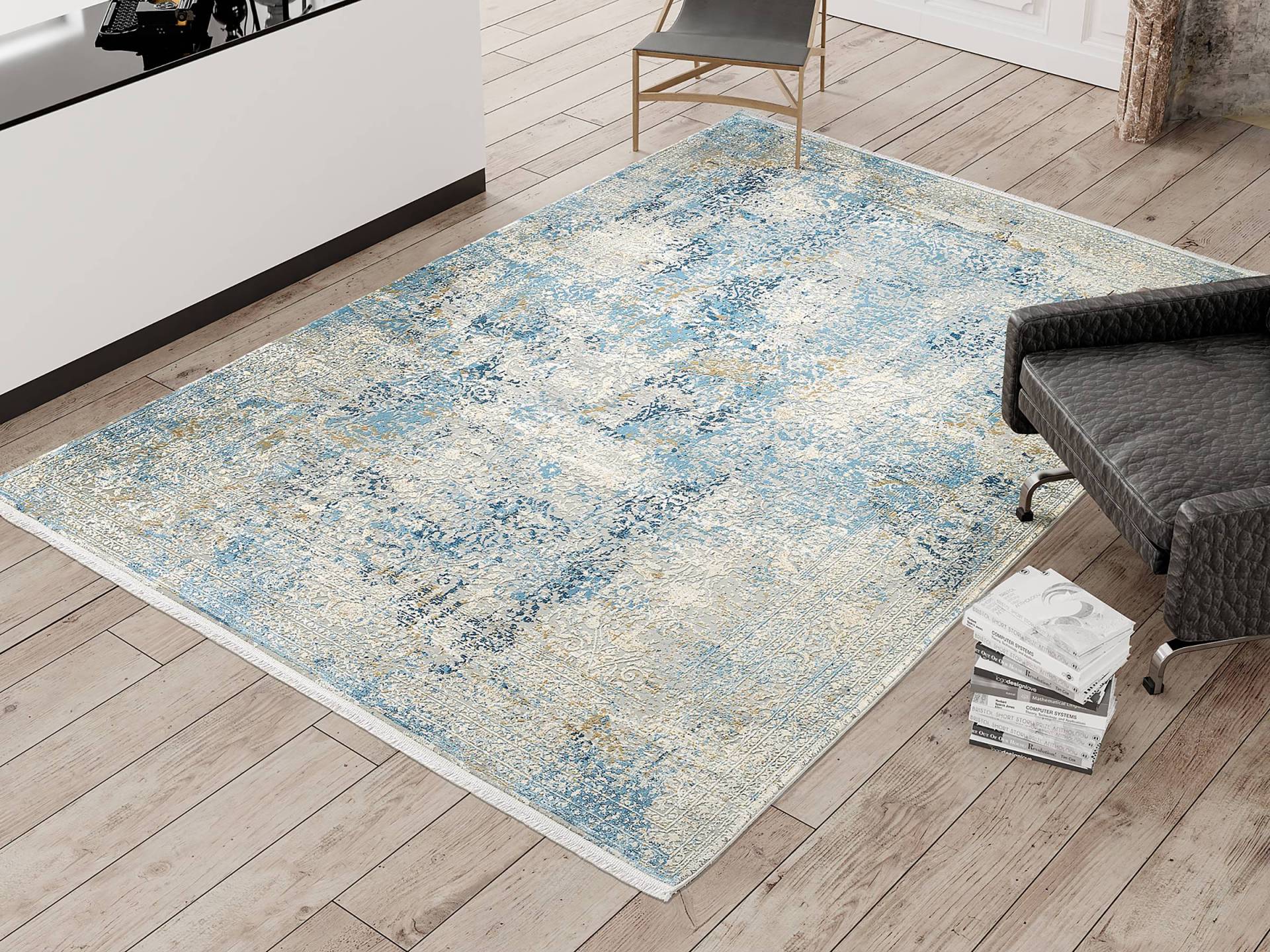 home24 Kurzflorteppich Auroras Elegance Grau/Grau/Blau 200 x 290cm Mischgewebe home24 Kurzflorteppich Auroras Elegance Grau/Grau/Blau 200 x 290cm Mischgewebe von home24