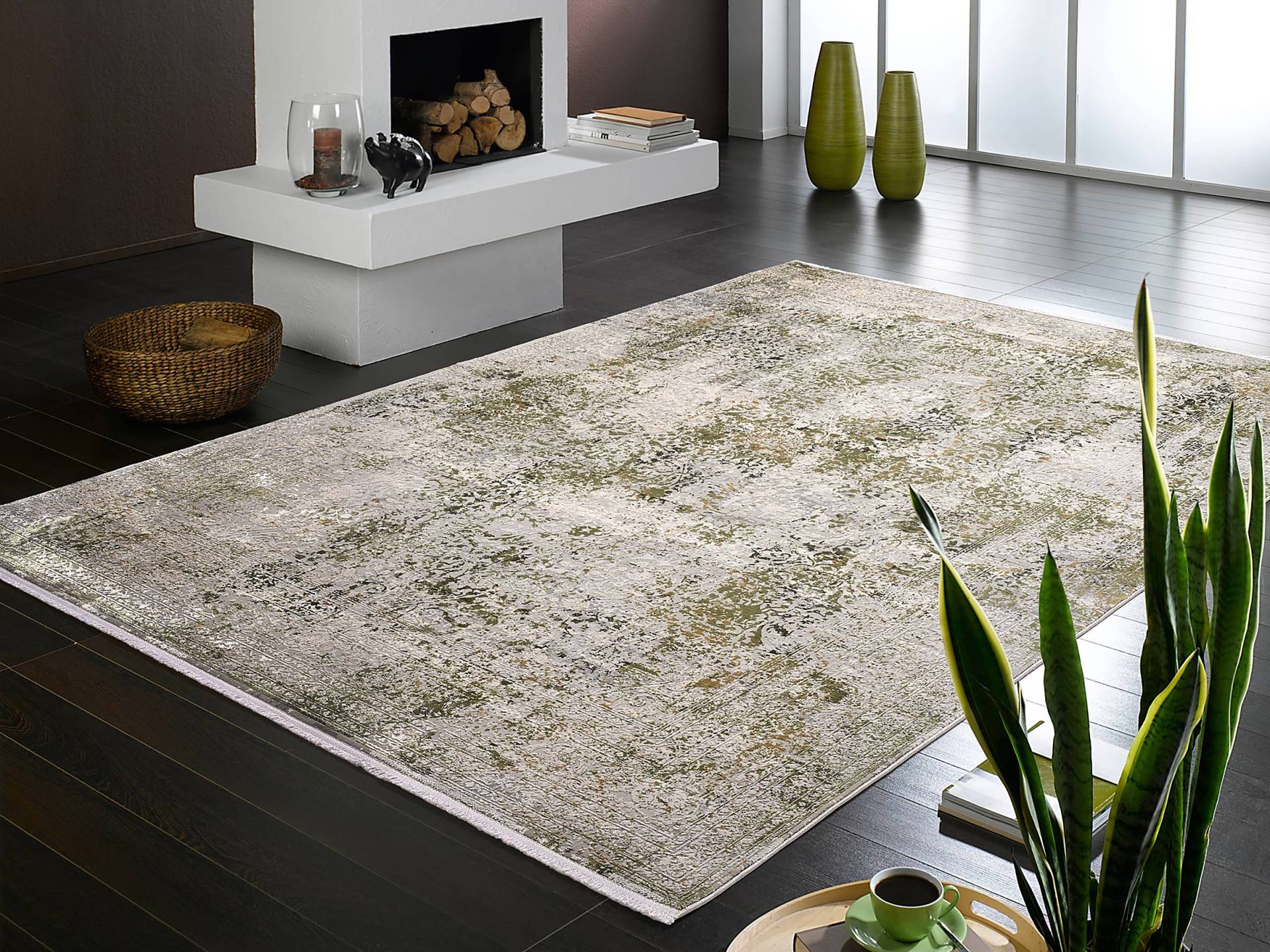home24 Kurzflorteppich Auroras Elegance Grün/Grau/Grün 240 x 300cm Mischgewebe home24 Kurzflorteppich Auroras Elegance Grün/Grau/Grün 240 x 300cm Mischgewebe von home24