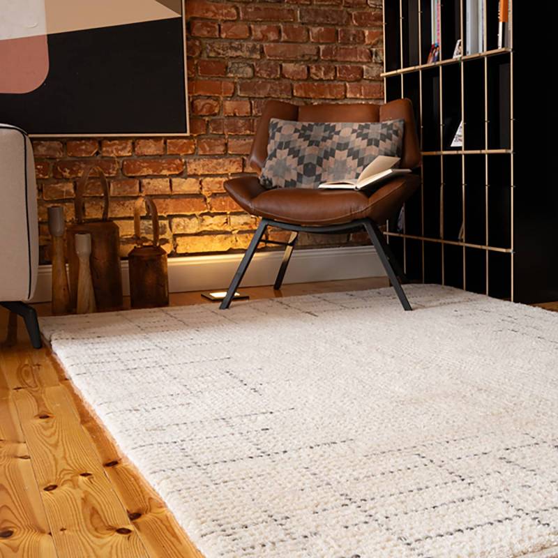 home24 Kurzflorteppich My Freya Typ B Weiß/Creme 80 x 150cm Wolle von home24