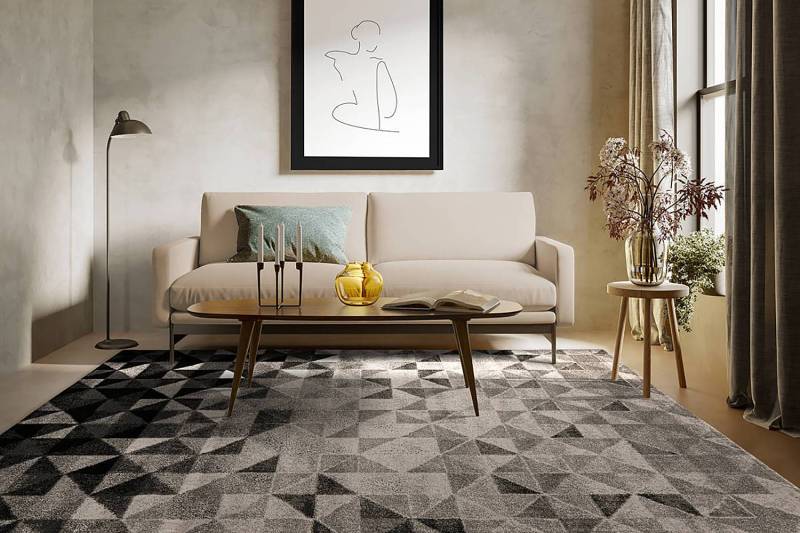 home24 Kurzflorteppich Naila AE Typ B Grau/Grau 200 x 290cm 100% Polypropylen von home24