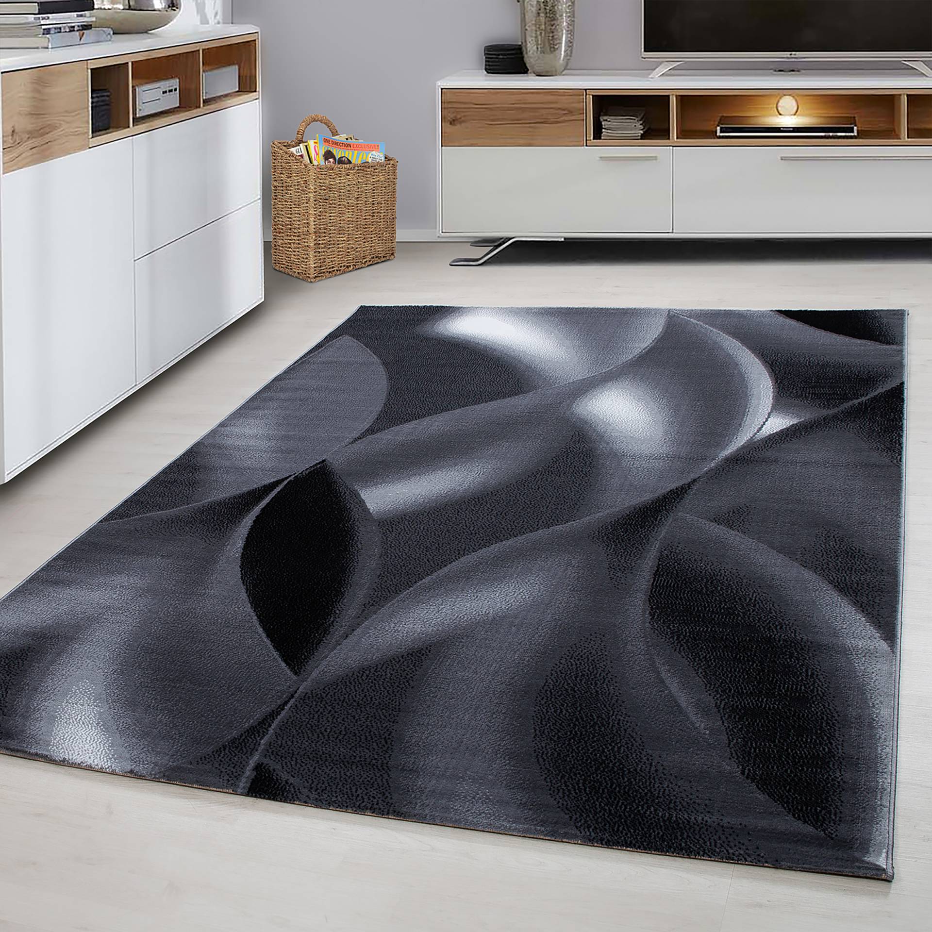 home24 Kurzflorteppich Plus 8008 Schwarz/Schwarz 160 x 230cm Polyester home24 Kurzflorteppich Plus 8008 Schwarz/Schwarz 160 x 230cm Polyester von home24