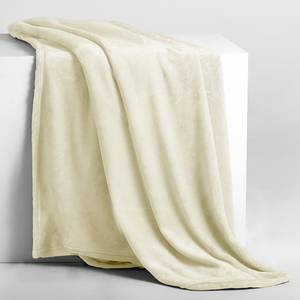 home24 Kuscheldecke Nic 160 x 210cm Weiß/Beige/Creme Microfaser von home24