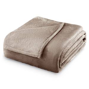 home24 Kuscheldecke Nic 70 x 150cm Grau/Beige/Cappuccino Microfaser von home24