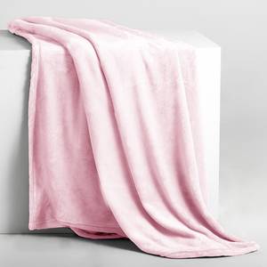 home24 Kuscheldecke Nic 70 x 150cm Pink/Babyrosa Microfaser von home24
