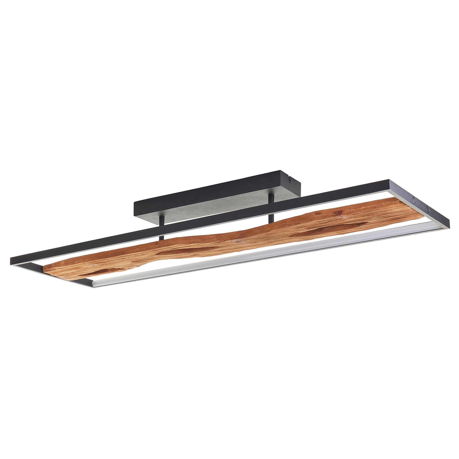 home24 LED-Deckenleuchte 100 x 14 x 30cm Schwarz/Braun Eisen, lackiert br>Acrylglas LED LED-Platine home24 LED-Deckenleuchte 100 x 14 x 30cm Schwarz/Braun Eisen, lackiert br>Acrylglas LED LED-Platine von home24