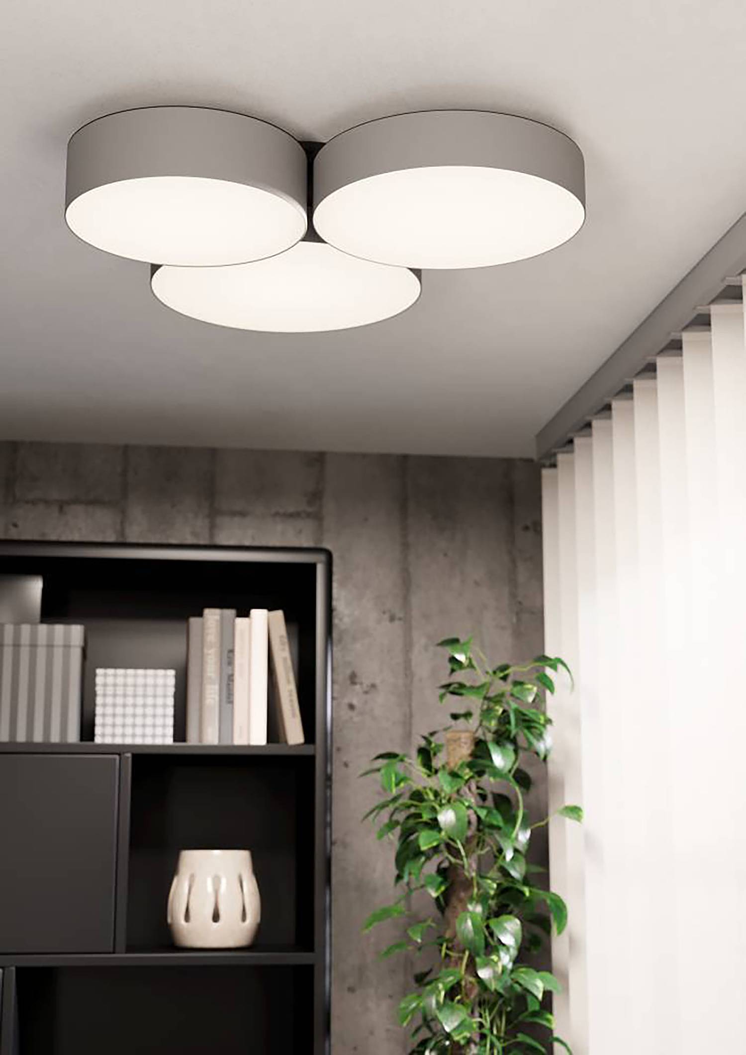 home24 LED-Deckenleuchte Barbano-Z Typ A 57 x 9 x 61cm Grau/Grau Mischgewebe Nicht austauschbare LEDs LED-Platine home24 LED-Deckenleuchte Barbano-Z Typ A 57 x 9 x 61cm Grau/Grau Mischgewebe Nicht austauschbare LEDs LED-Platine von home24