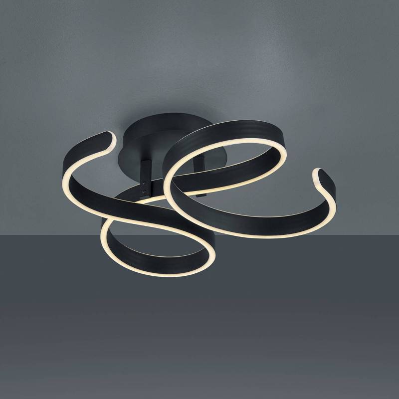 home24 LED-Deckenleuchte Francis 54 x 20 x 52cm Schwarz/Schwarz Material: Metall, Kunststoff Metallart: Aluminium Oberfläche Metall: Lackiert LED von home24