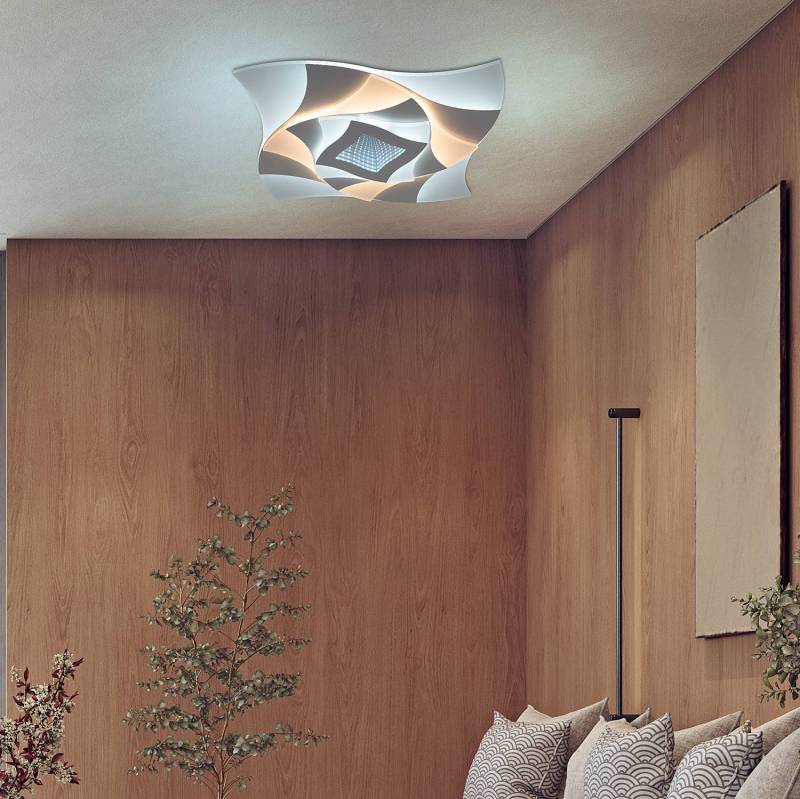 home24 LED-Deckenleuchte Liora 48 x 6 x 48cm Weiß Kunststoffart: PVC Material: Metall, Kunststoff Metallart: Eisen Oberfläche Metall: Lackiert home24 LED-Deckenleuchte Liora 48 x 6 x 48cm Weiß Kunststoffart: PVC Material: Metall, Kunststoff Metallart: Eisen Oberfläche Metall: Lackiert von home24