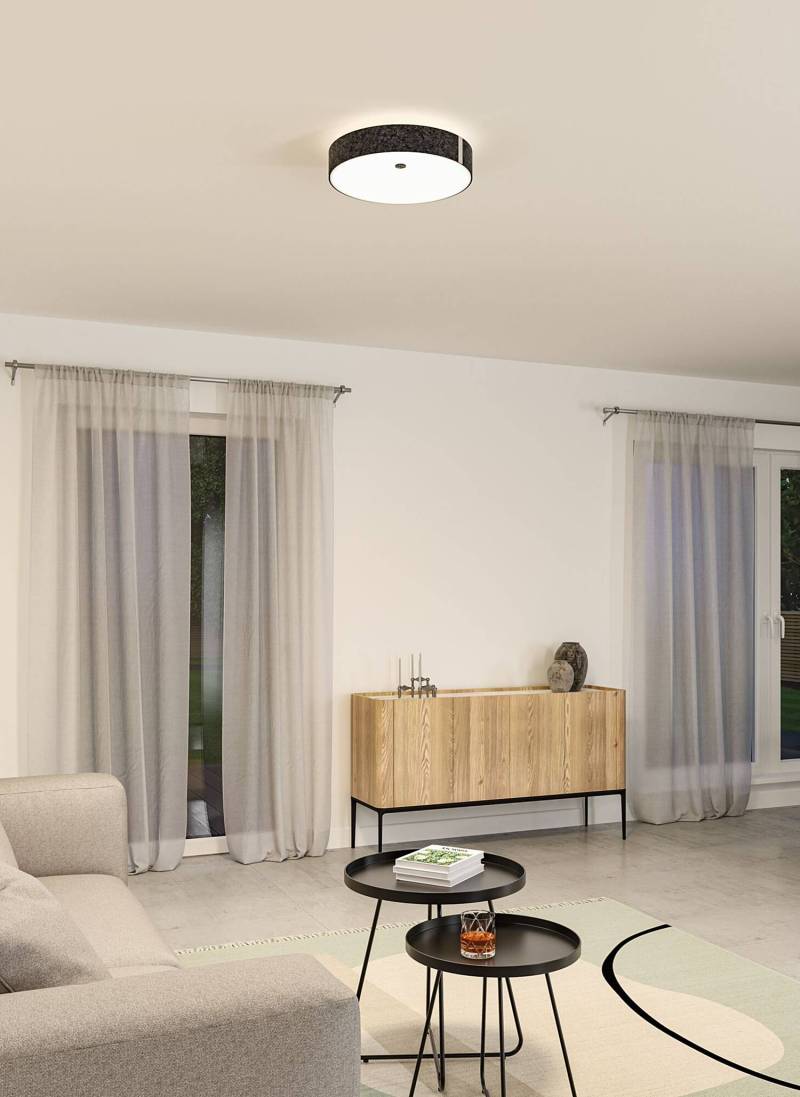home24 LED-Deckenleuchte Malika 40 x 11 x 40cm Grau Filz LED-Platine von home24